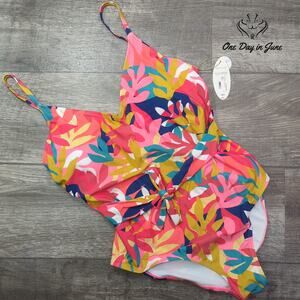 Mynah Floral One Piece Swimsuit Size L